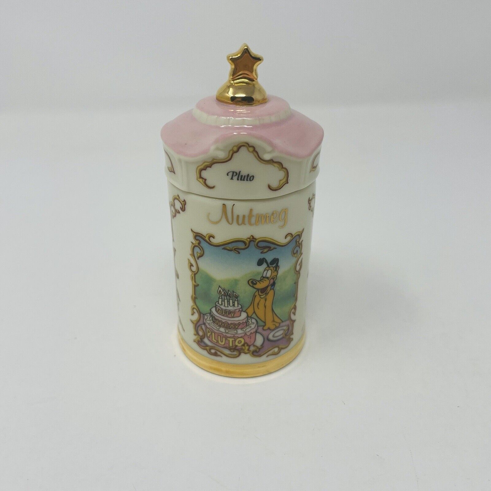 Walt Disney Spice Jar Collection Lenox Pluto Nutmeg 1995 Vintage 3.75”
