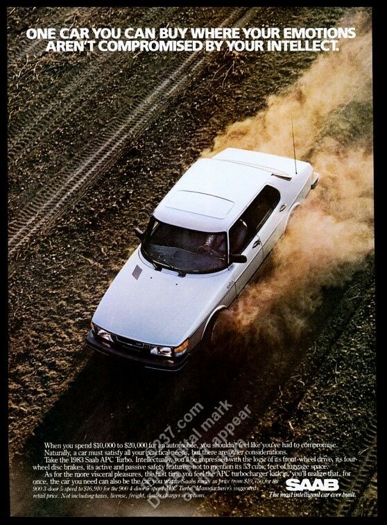 1983 Saab Apc Turbo Car Photo Vintage Print Ad