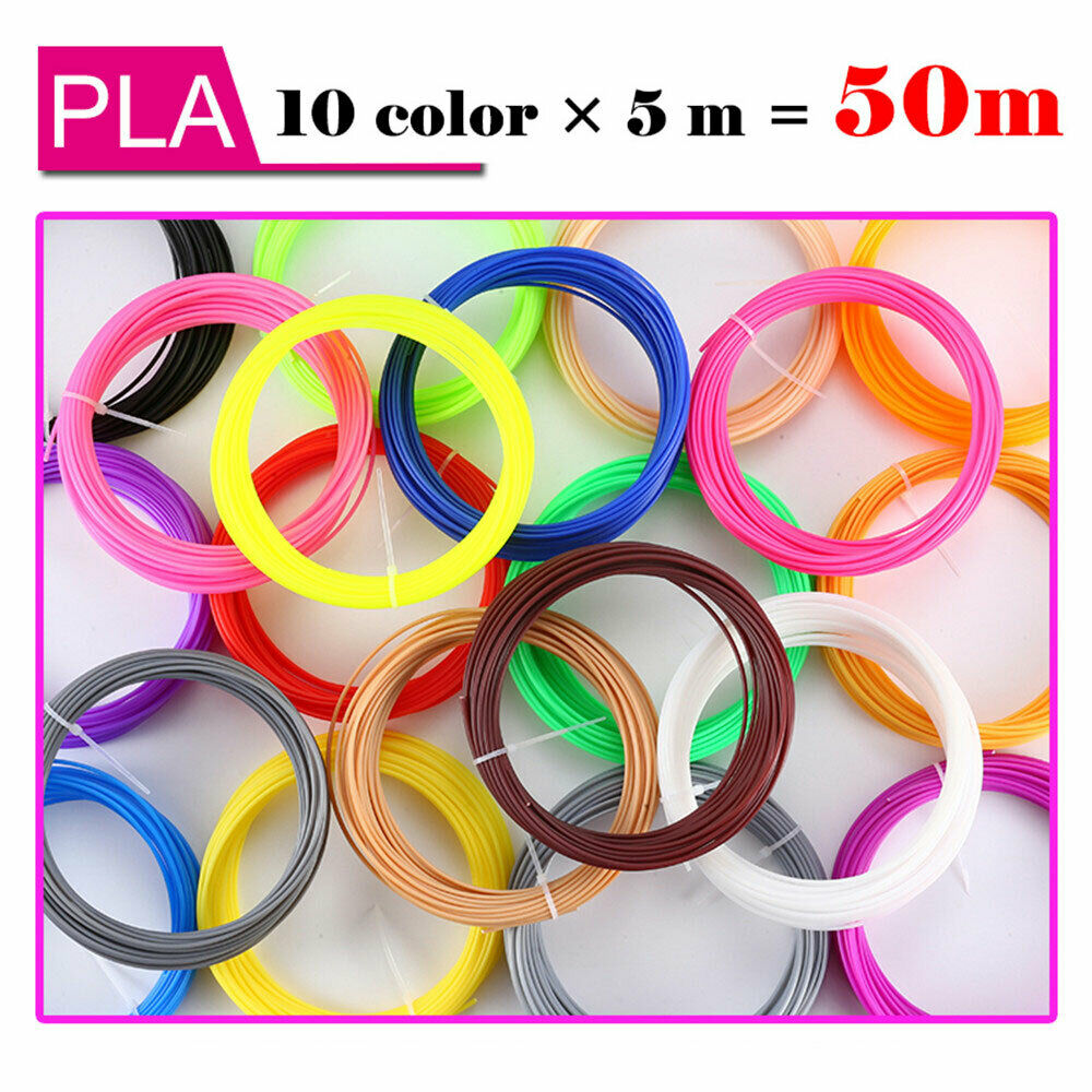5m 10 Colors 3d Pen Filament Pla 1.75mm Plastic Rubber Printing Filaments Ttt