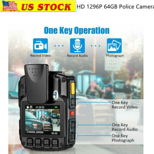 Boblov Hd 1296p A7 64gb Wide Angle Police Security Body Worn Camera Ir Recorder