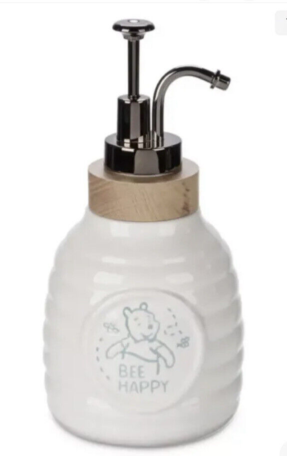 Walt Disney World Bee Happy Winnie The Pooh Ceramic Soap Pump Dispenser New