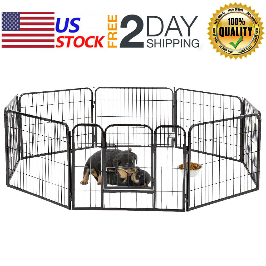 Pet Playpen 8 Panel Heavy Duty Pet Cat Puppy Exercise Pen Dog Fence Crate Kennel
