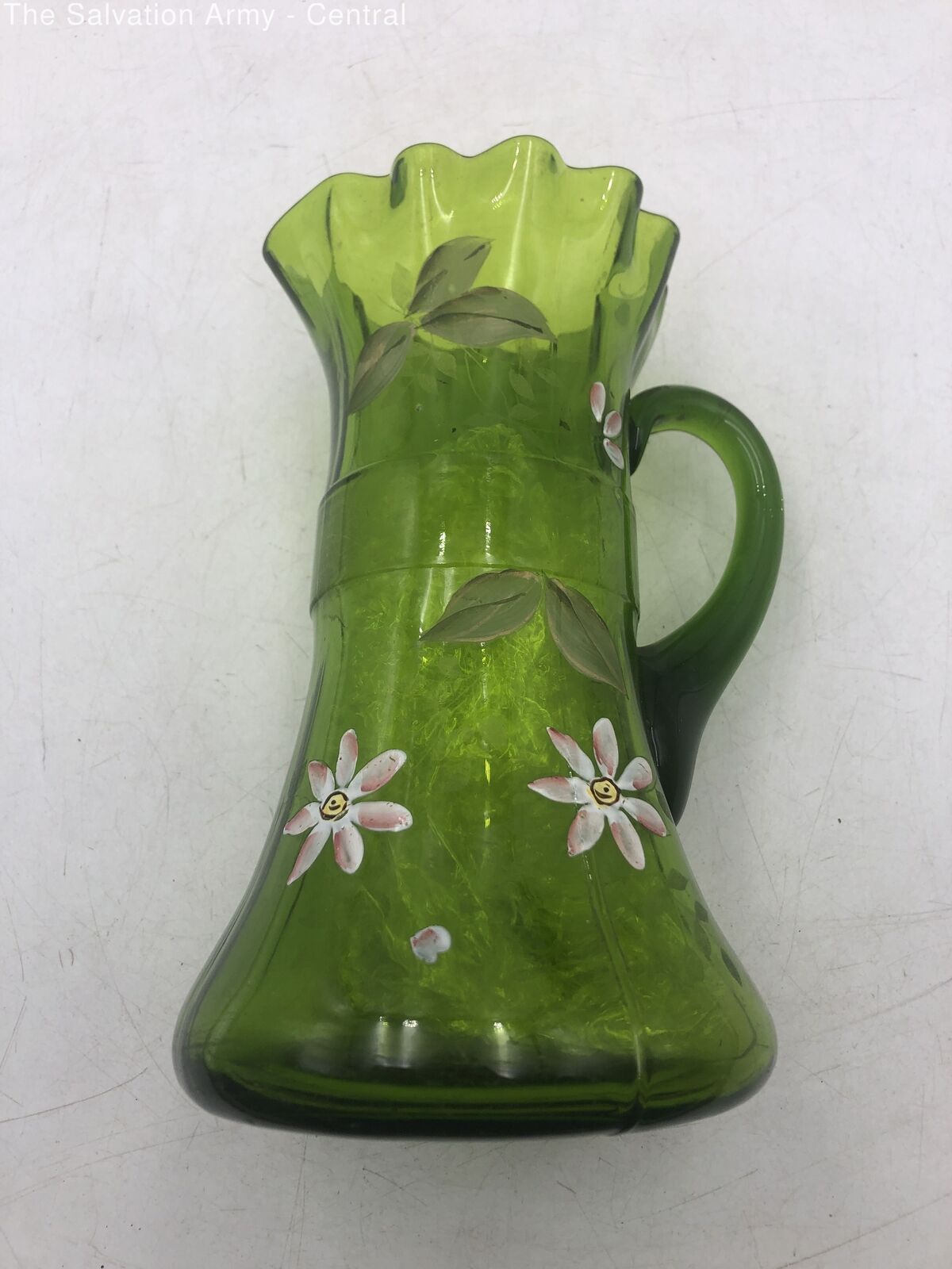 Unknown Brand Green With Pink And White Florals Pitcher