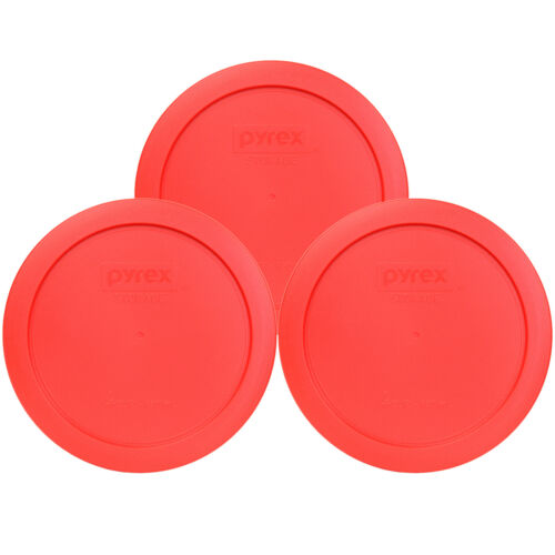 Pyrex 7201-pc 6" Red Round Replacement Cover Lid New For 4 Cup Glass Bowl 3pk