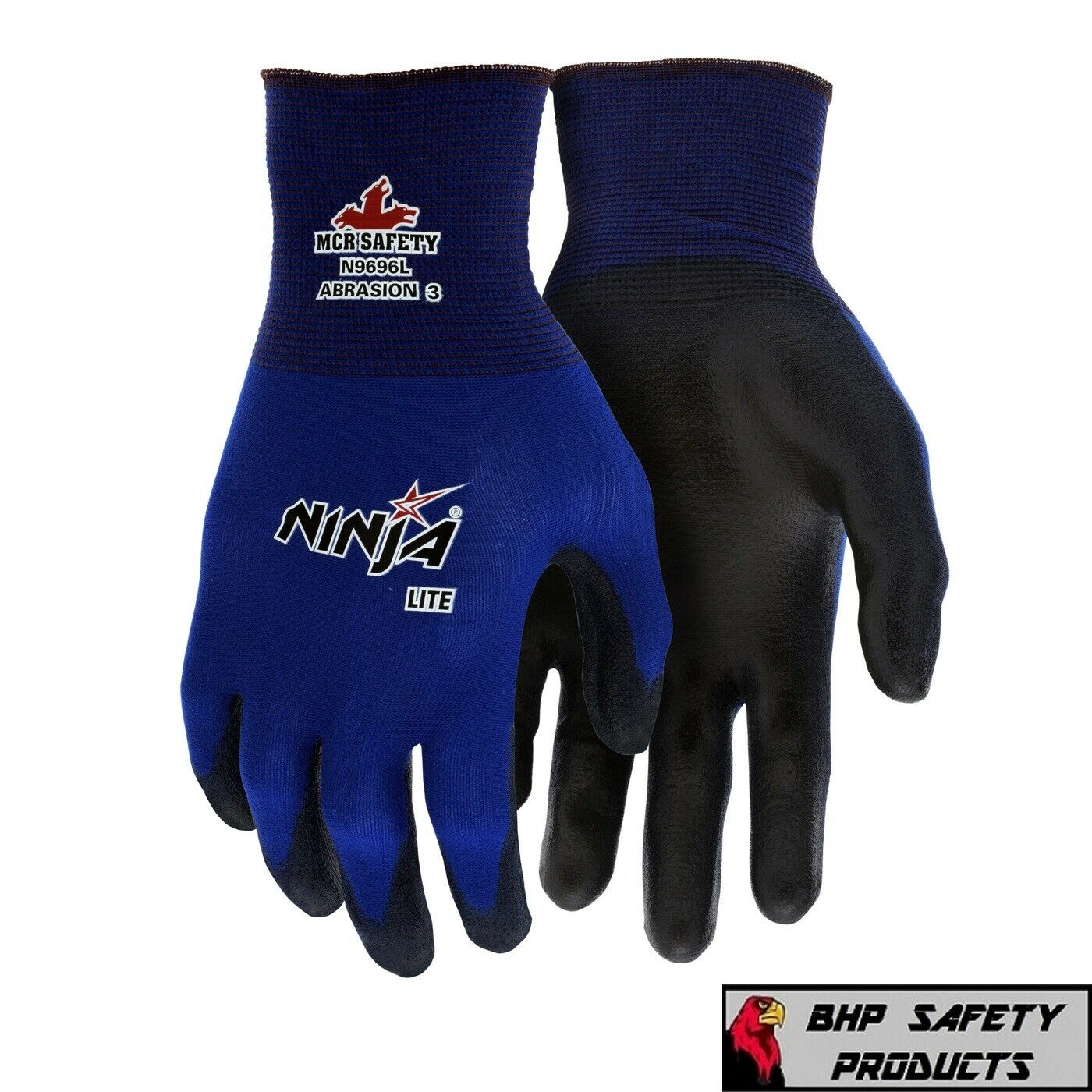Polyurethane Pu Coated Work Gloves Mcr Safety Ninja Lite (1 Dozen/12 Pair) Xs-xl