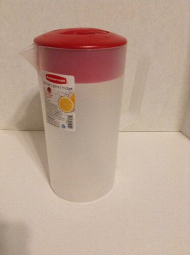 Rubbermaid 2 Quart Plastic Pitcher Clear With Red Lid