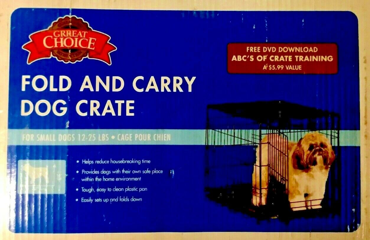24 “ Fold & Carry Dog Crate With Abc’s Of Crate Training