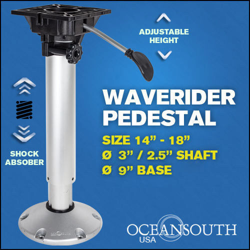Shock Absorbing Adjustable Waverider Boat Seat Pedestal 14'' – 18''
