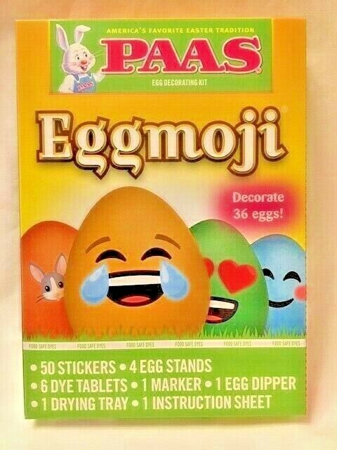 (lot Of 4) Paas "eggmoji" Easter Egg Coloring Decorating Kit Food Safe Dyes! ~d3