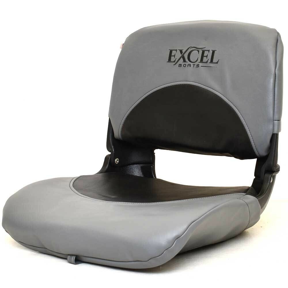 Excel Boat Tempress Folding Seat | Black Gray 18 X 18 1/2 X 17 3/8 Inch