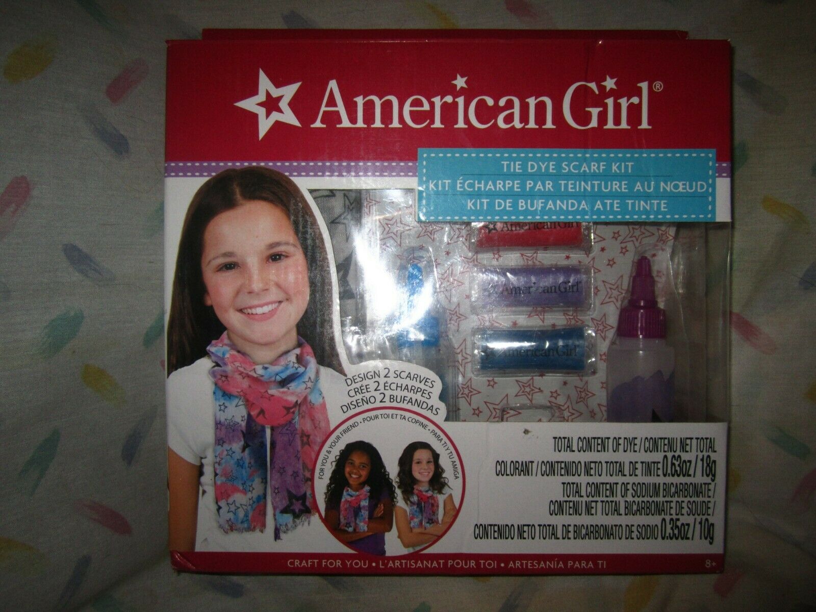 American Girl Tie Dye Scarf Kit Craft New