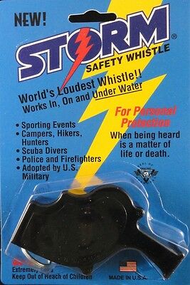 Storm Whistle Loudest Whistle In World  Black  Boating Safety