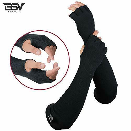 Cut/scratch/heat Resistant Made With Kevlar Arm Safety Sleeves - Black (1 Pair)