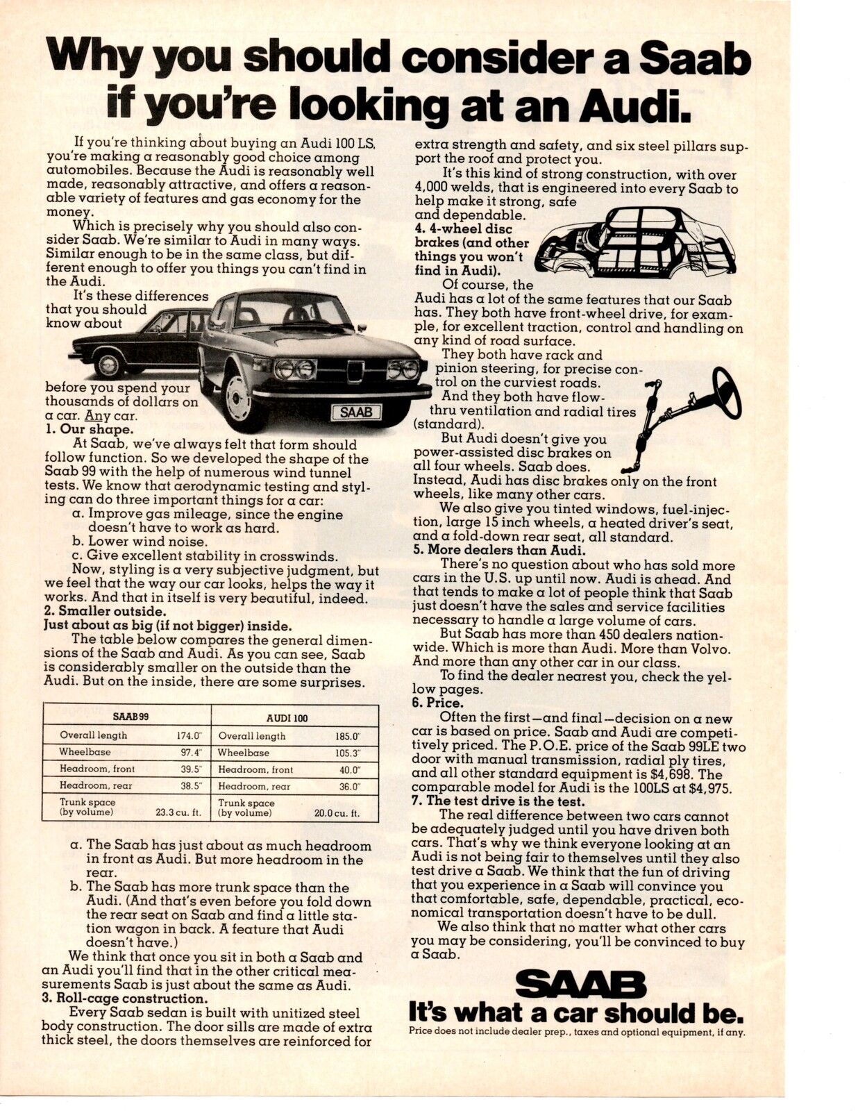 1974 Saab 99  ~  Nice Original Print Ad