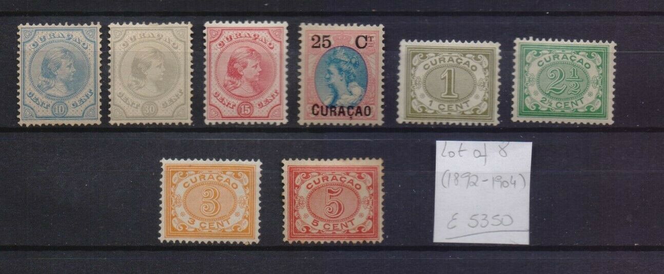 ! Curacao 1892-1904. Lot Of 8 Stamp. Yt#. €53.50!