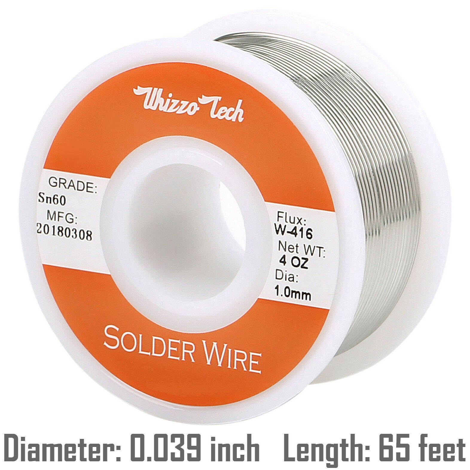 60-40 Tin Rosin Core Solder Wire Electrical Soldering Sn60 Flux .039"/1.0mm 100g