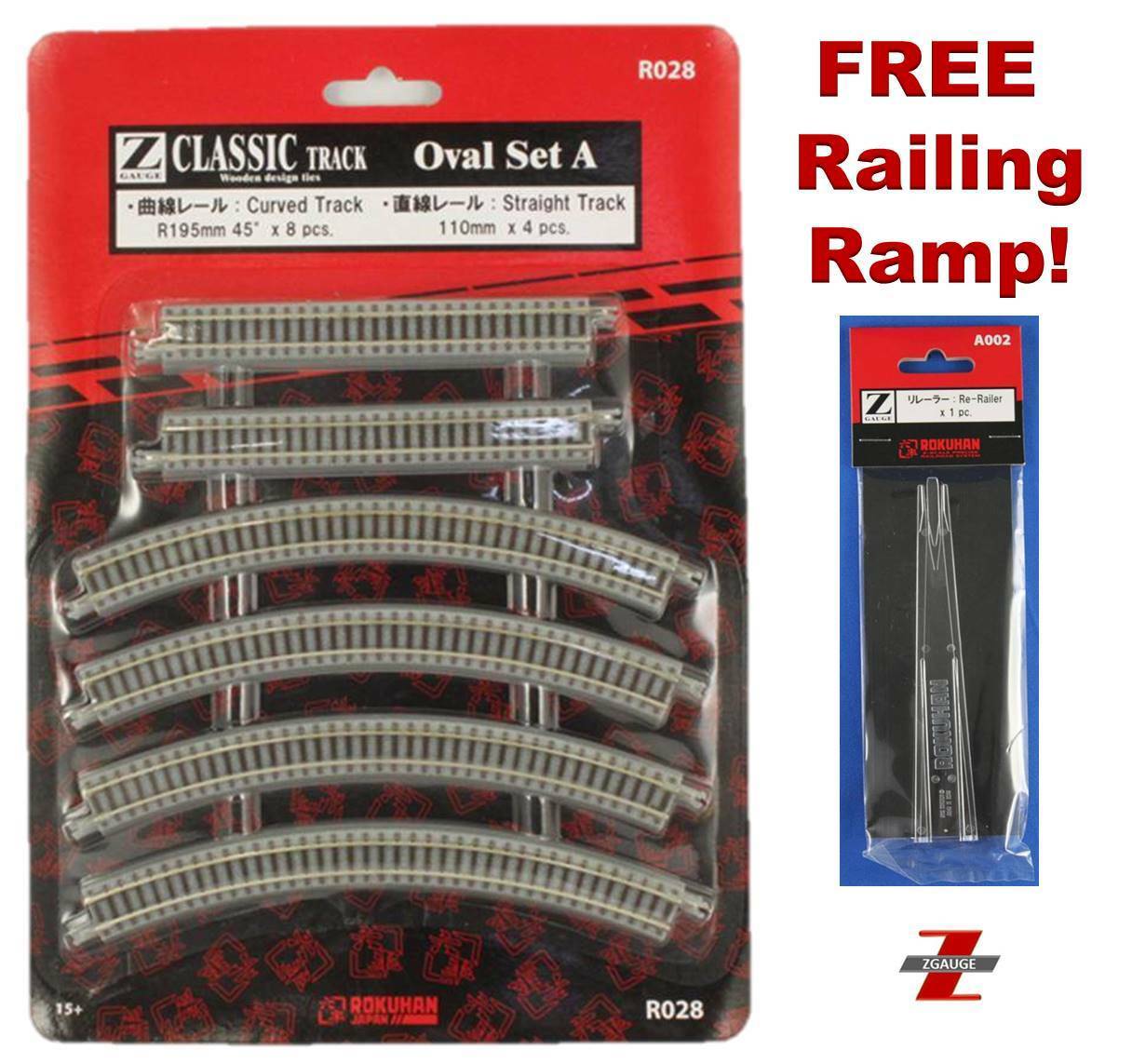 Z Scale Track Set Rokuhan R028 Oval Set Ships Now From Usa! Free Railing Ramp!